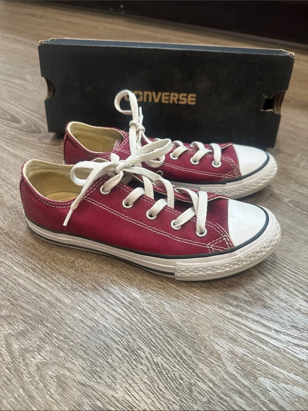 Converse Kids Red Low Top Canvas Sneakers